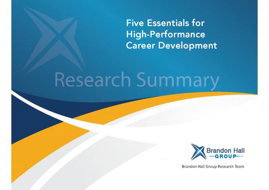 picture Career Pdf 199443 | Hrsg Brandon Hall 5 Essentials For High Performance Career Development