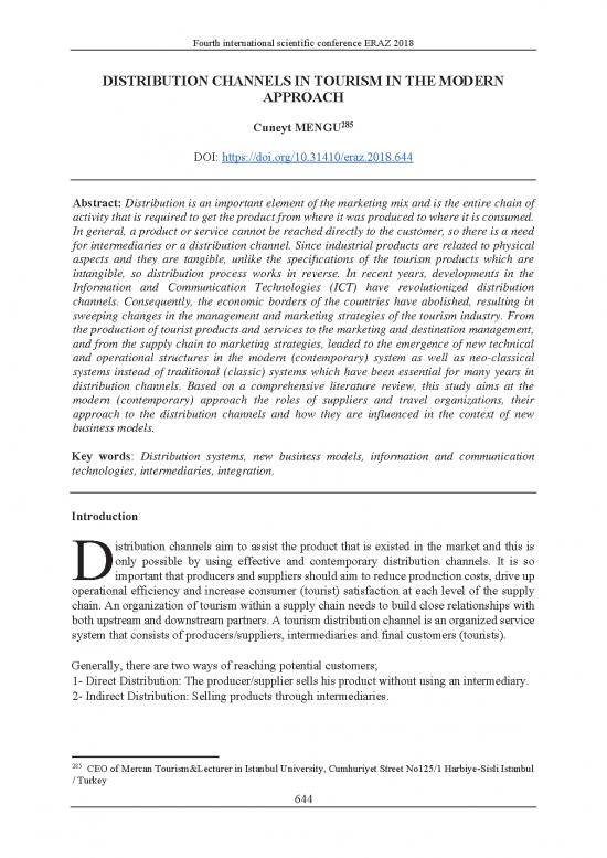 picture1_Marketing In Tourism Pdf 200518 | Mengu Distribution Channels In Tourism In The Modern Approach Pp 644 656