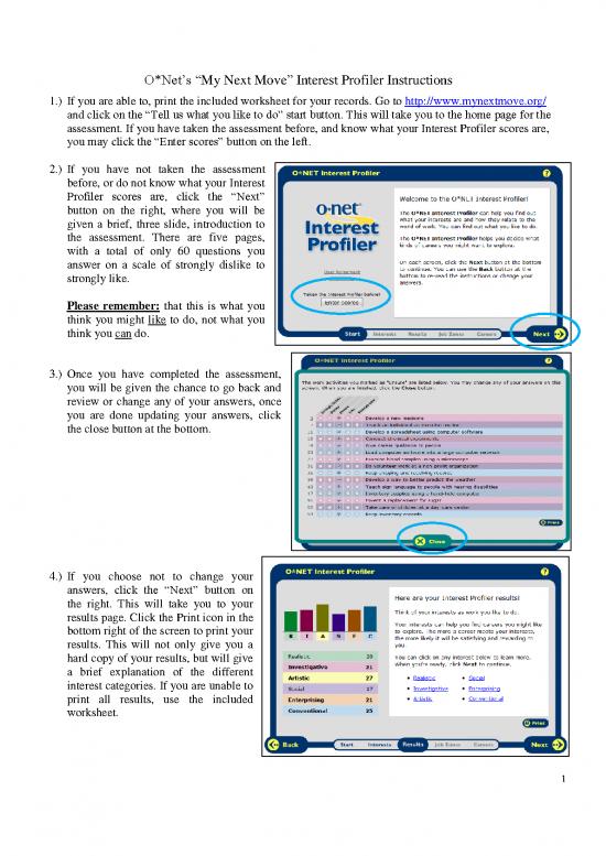 picture_Onet Interest Profiler Pdf 198893 | O Net My Interest Profiler Instructions And Worksheet 2ezplje