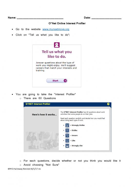 picture Career Pdf 199494 | Onet Interest Assignment