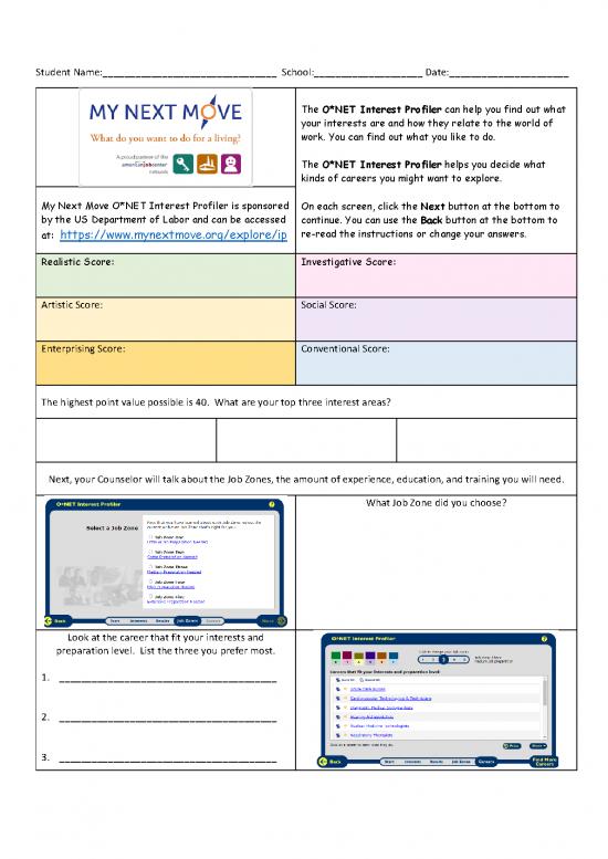 picture1_Onet Interest Profiler Pdf 199529 | Onet Interest Profiler Info Sheet