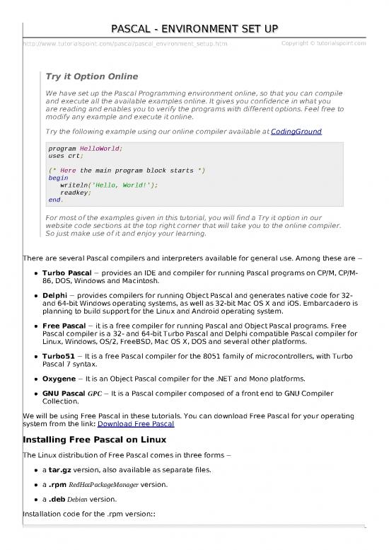 picture Free Pascal Pdf 198411 | Pascal Environment Setup