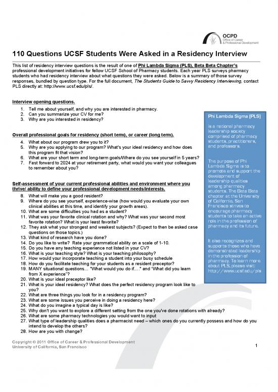 picture1_Career Pdf 198798 | Pharmacyresidencyinterviewquestions