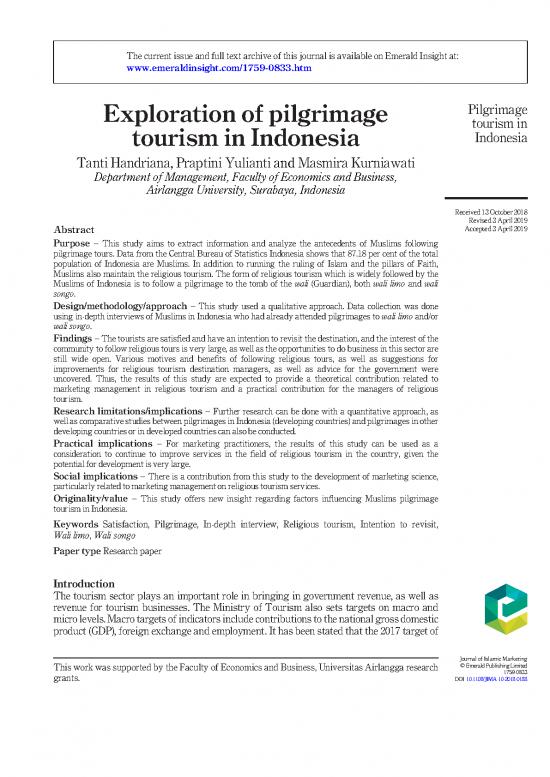 picture Tourism Pdf 200098 | Praptini Yulianti Karil 07 Exploration Of Pilgrimage Tourism