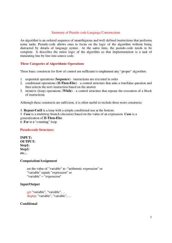 picture Pseudo Code Pdf 198581 | Pseudo Code Summary