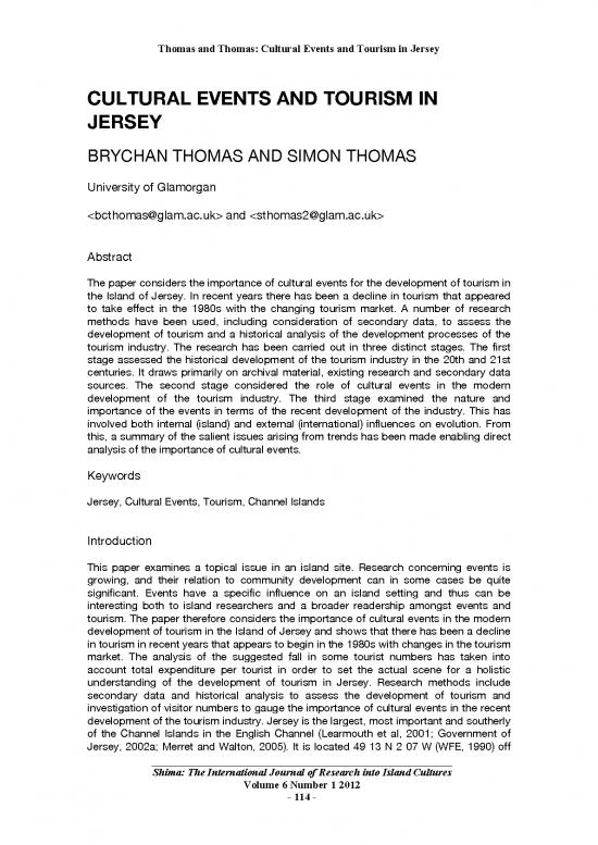 picture Tourism Pdf 200392 | Thomas & Thomas Shima V6n1 114 131