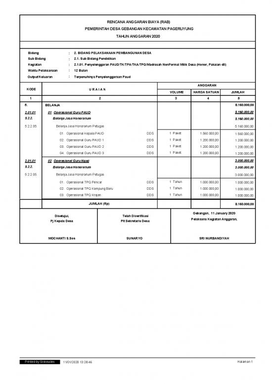 picture_File Rab - Rencana Anggaran Biaya Id 20378 | Apbdes 2020