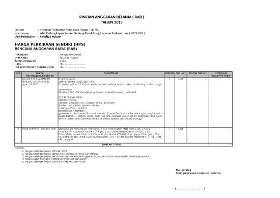 File Rab - Rencana Anggaran Biaya Id 20856 | Contoh Rab