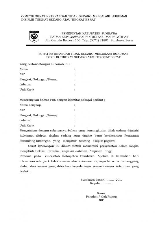 picture_Contoh Surat Keterangan Tidak Sedang Menjalani Hukuman Disiplin Tingkat Sedang Atau Tingkat Berat | File - Surat Keterangan Id 18730