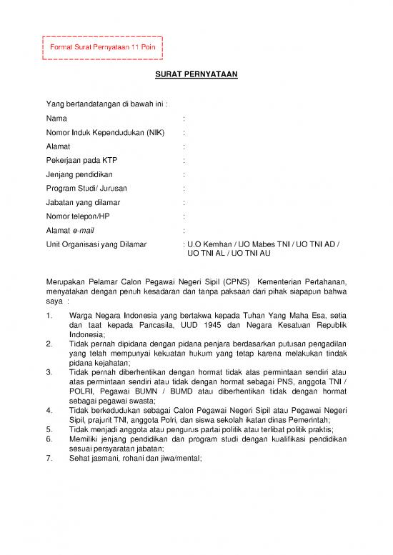 picture File - Surat Pernyataan Id 19412 | Contoh Surat Pernyataan 11 Poin 2021