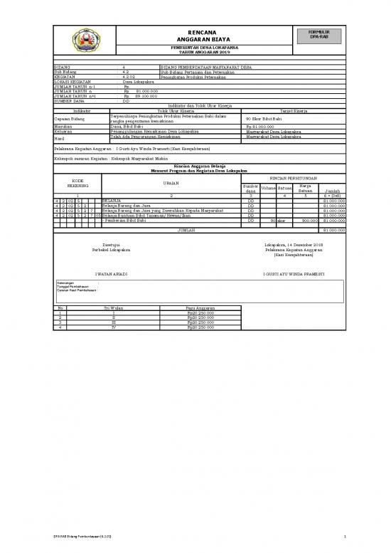 picture_File Rab - Rencana Anggaran Biaya Id 20490 | Dpa Rab Desa Lokapaksa Tahun 2019 Bidang Pemberdayaan 450602