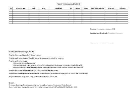 Excel Sheet Download 20558 Form Pengajuan Barang 8870
