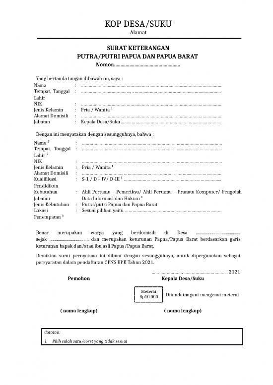 picture1_Format Surat Keterangan Papi Papua | File - Surat Keterangan Id 18742