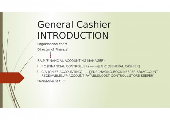 picture Business Power Point Slides 20018 | General Cashier