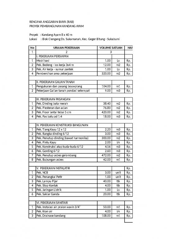 picture1_File Rab - Rencana Anggaran Biaya Id 20434 | Kandang Ayam Sukabumi