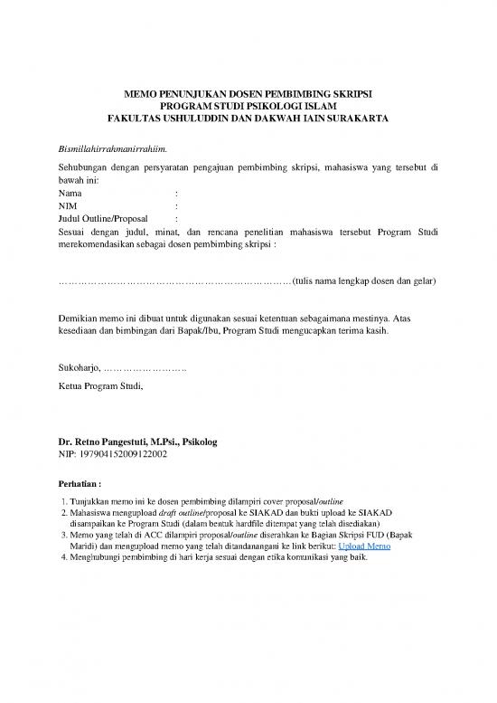picture_Memo Penunjukan Dosen Pembimbing Skripsi | File Contoh - Memo