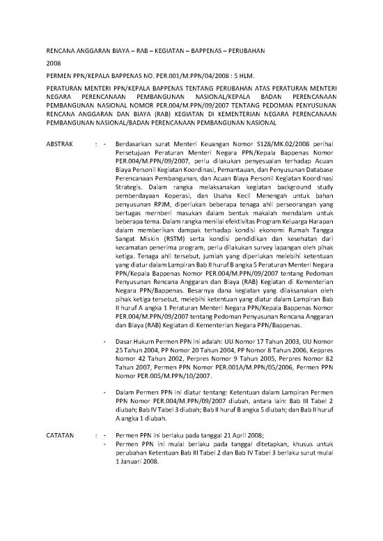 picture File Rab - Rencana Anggaran Biaya Id 20413 | Permen 1 Tahun 20081