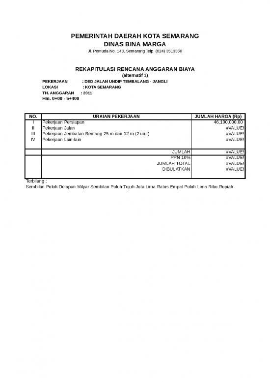 picture File Rab - Rencana Anggaran Biaya Id 20836 | Rab I Tmblng   Jngli  Jalur I Hd