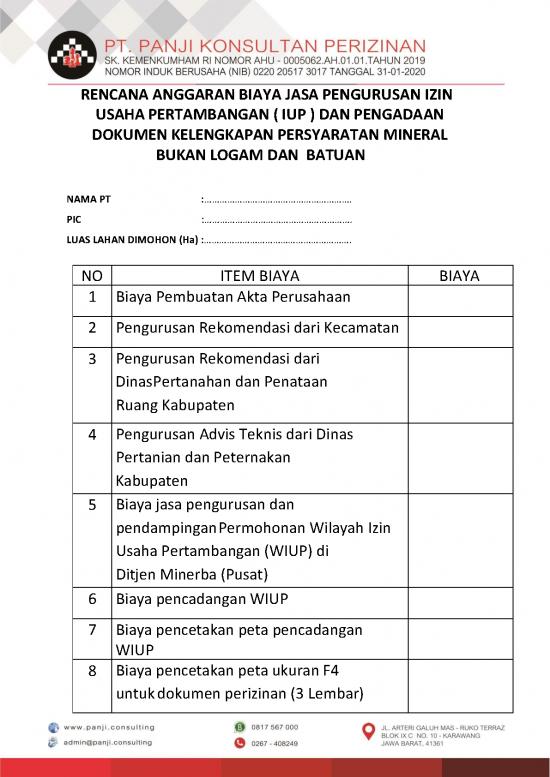 picture File Rab - Rencana Anggaran Biaya Id 20577 | Rencana Anggaran Biaya Jasa Pengurusan Iup Dan Pengadaan Dokumen Kelengkapan Persyaratan