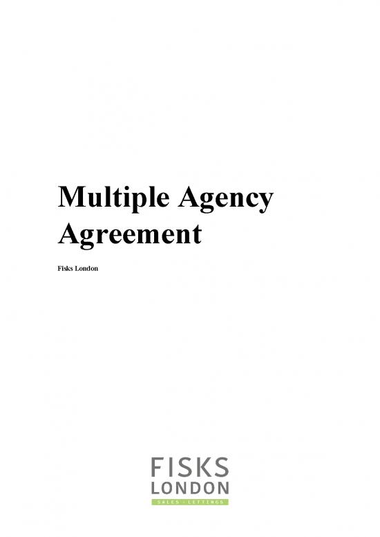 picture Agreement Sample 201648 | 03 Multiple Agency Agreement 07 08 19