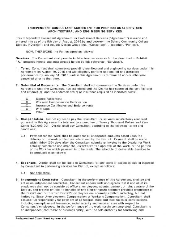 picture Agreement Sample 202169 | 11e 150805 Aquatic Design Group Inc Contract Final