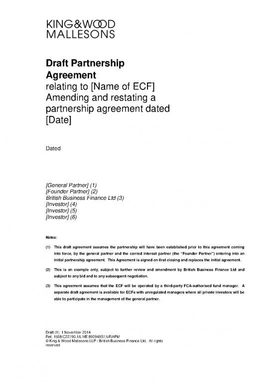 picture1_Agreement Sample 201360 | 2014 11 26 Ecf Draft Partnership Agreement