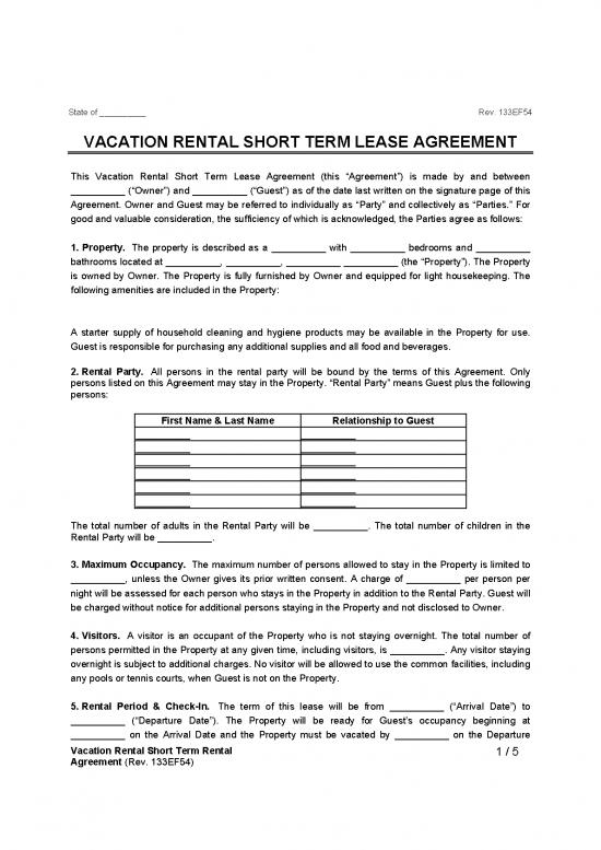 picture Lease Agreement Template 201297 | 5f93576962f66d49e91ef872 Short Term Rental Agreement