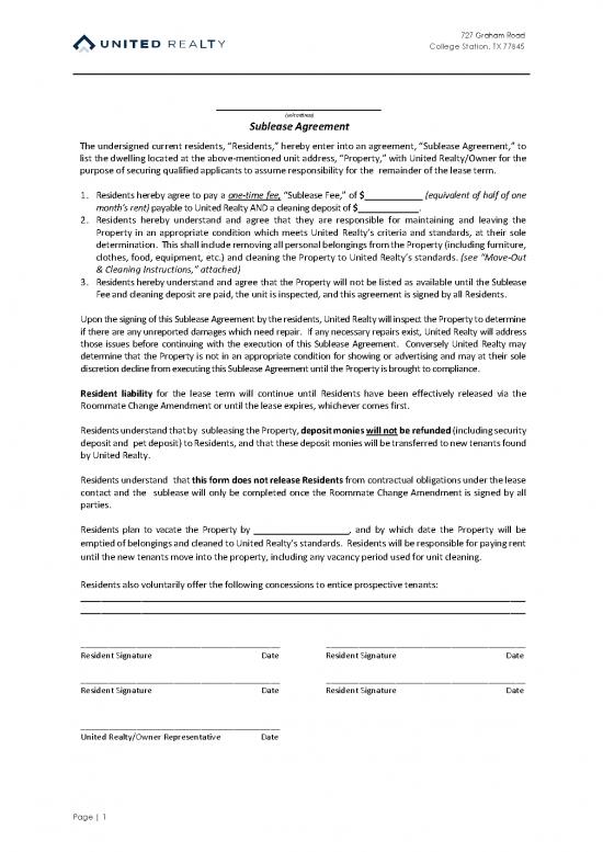 picture Lease Agreement Template 202282 | 6176dfdc61afa823b9d88583 Sublease Agreement Form & Cleaning Instructions