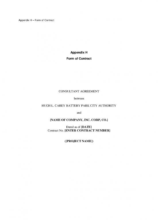 picture Agreement Contract Sample 201353 | 9 Of 9 Appendix H Model Consultant S Agreement