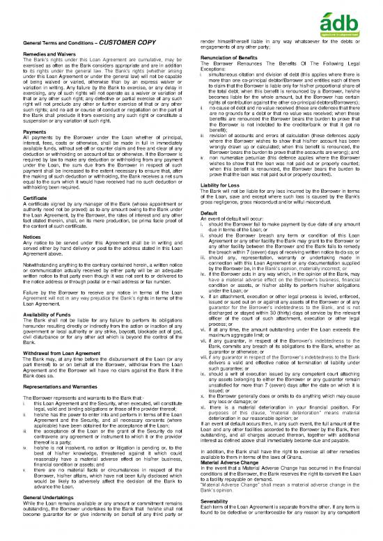 picture Agreement Sample 201244 | Adb Personal Loan Agreement