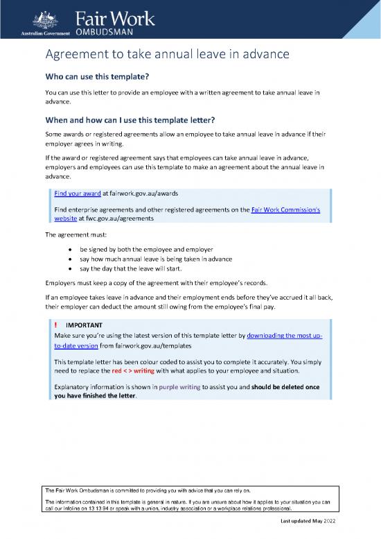 picture1_Agreement Sample 202772 | Ageement To Annual Leave In Advance