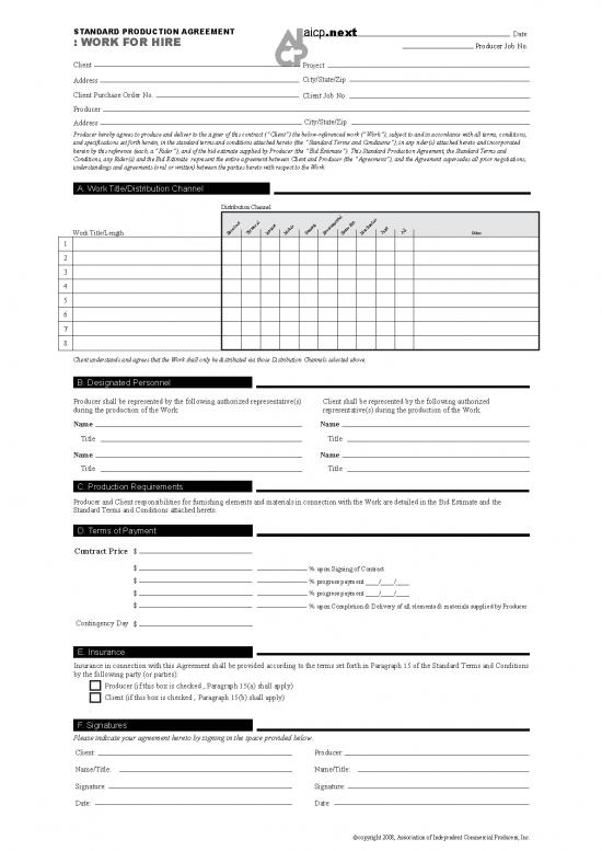 picture Agreement Contract Sample 202382 | Aicp Contract   Web Virals Work For Hire