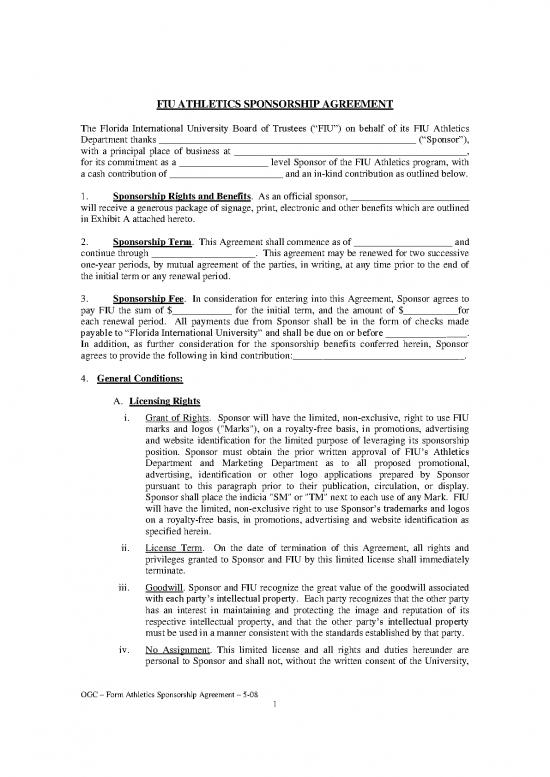 picture1_Agreement Sample 201676 | Athletics Sponsorship Agreement