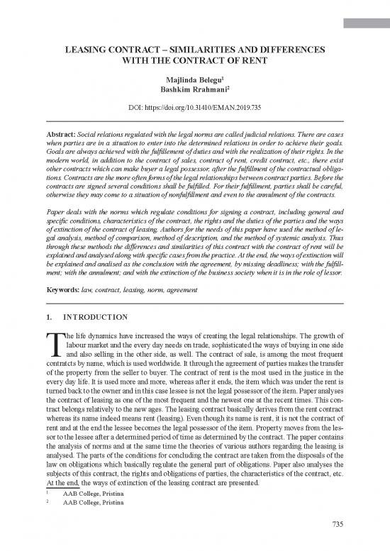 picture Contracts Pdf 201576 | Belegu Rrahmani Leasing Contract – Similarities And Differences With The Contract Of Rent Pp 735 742