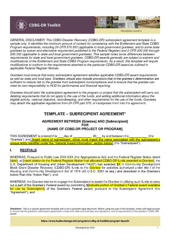 picture_Agreement Pdf 201635 | Cdbg Dr Subrecipient Agreement Template