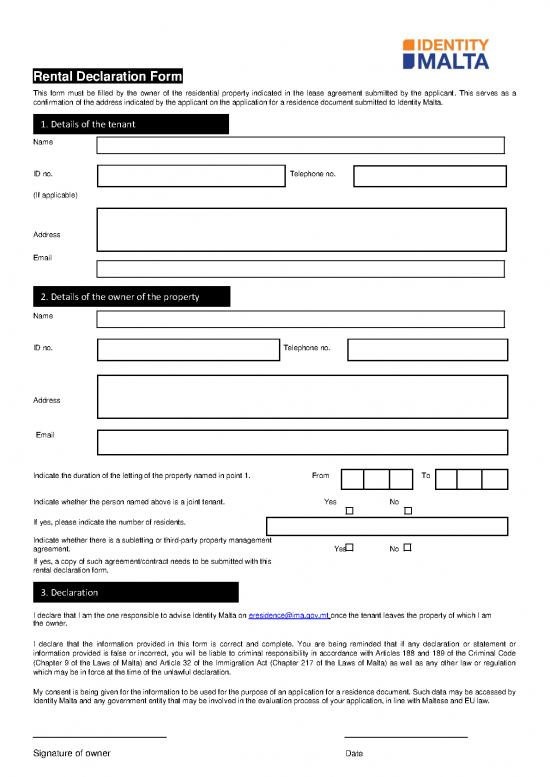 picture Lease Agreement Template 202973 | Cea Rental Declaration Form
