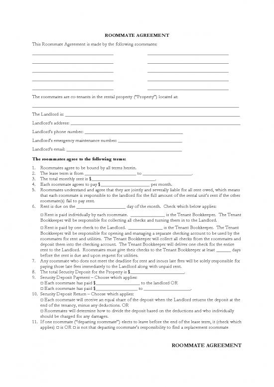 picture Lease Agreement Template 202214 | Content   Roommate Agreement