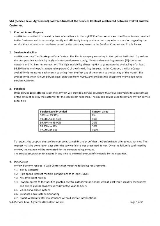 picture Agreement Contract Sample 201935 | Contract Annex Mypbx Sla