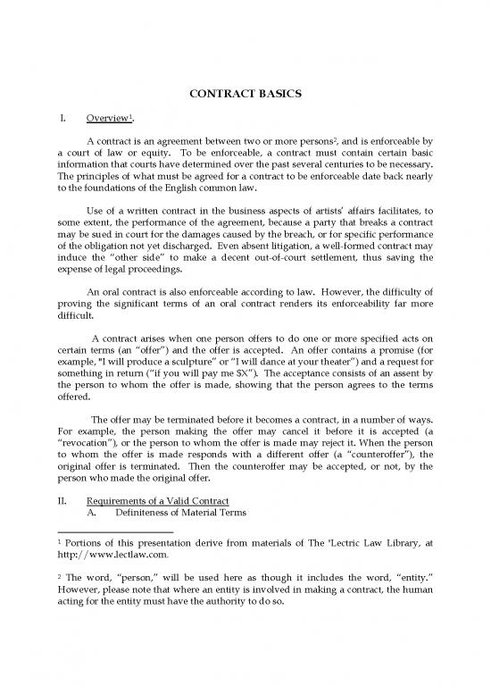 picture Agreement Contract Sample 201888 | Contract Overview Seminar