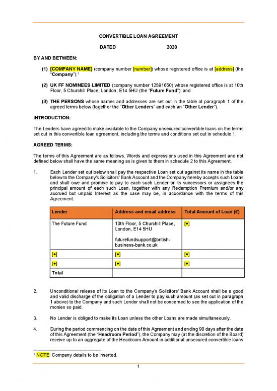 picture_Agreement Sample 202498 | Convertible Loan Agreement Final Version 20