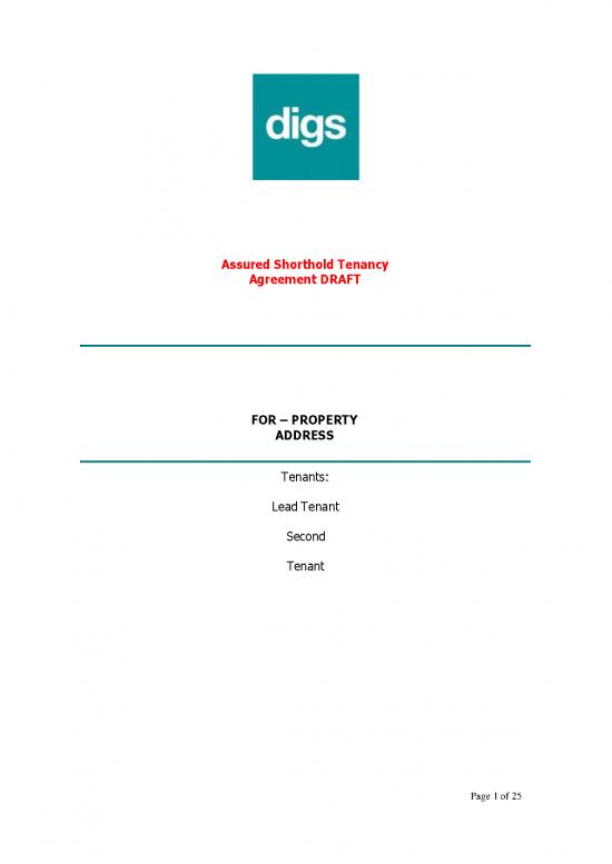 picture Tenant Agreement Template 202497 | Digs Tenancy Agreement