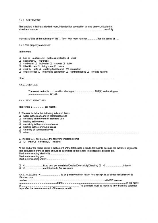 picture Rental Agreement Pdf 201344 | Engels Huur Contract Voorbeeld