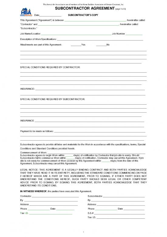 picture1_Agreement Form 201750 | Example Subcontract Agreement Template