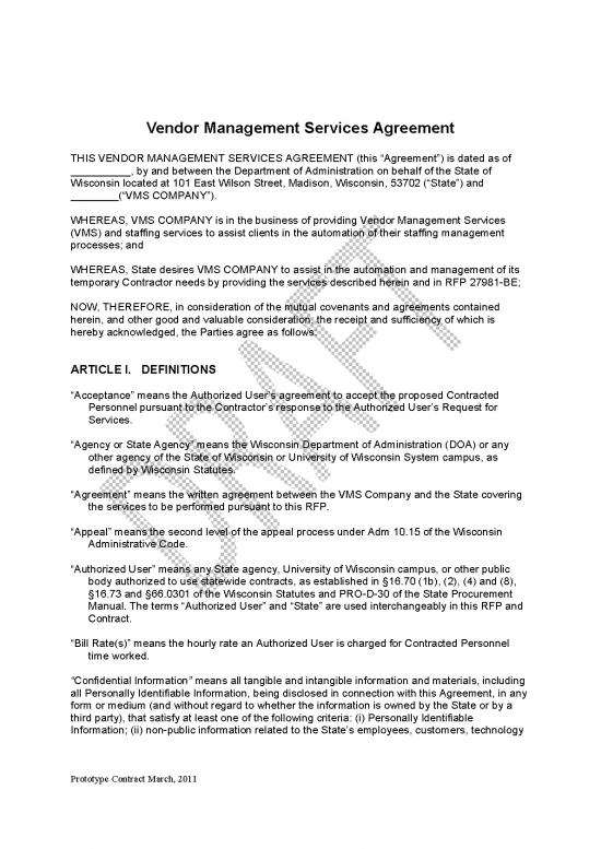 picture Agreement Sample 201751 | Example Vendor Agreement Template