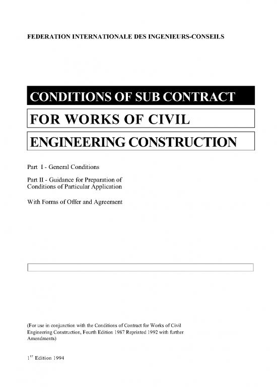 picture Agreement Contract Sample 202106 | Fidic Subcontract