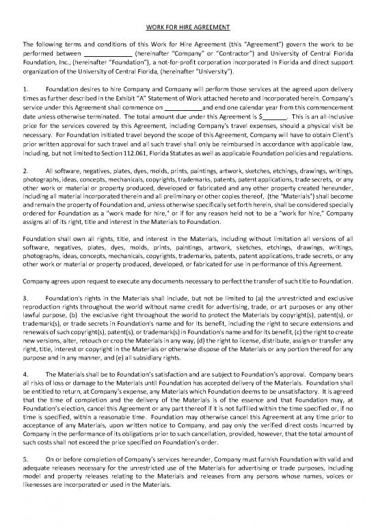 picture1_Agreement Sample 201666 | Fillable Work For Hire Artist Photographer Musican Or Writer Ucff 2021 Fillable   Update