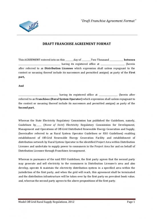 picture Agreement Sample 202828 | Finaldraft Franchise Agreement Format Rsomodel 10aug2012 Forcirculation