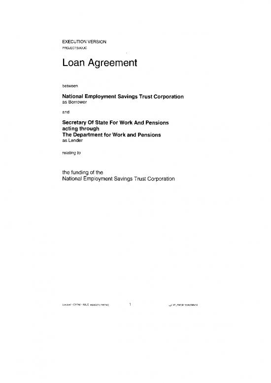 picture Agreement Sample 201293 | Foi Release Redacted Loan Agreement Dwp And Nest 04082011