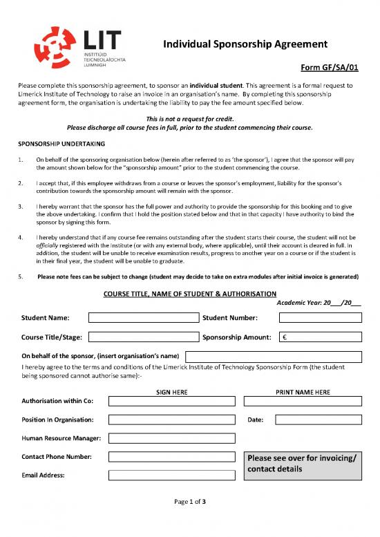 picture_Agreement Form 201874 | Form Gf Sa 01 Individual Sponsorship Agreement