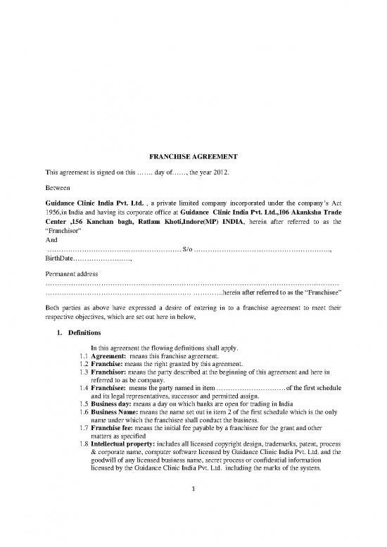 picture1_Agreement Sample 201702 | Franchisee Agremeent  Guidance Clinic India Pv Lt2012